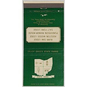 Vintage Matchbook Cover Ohio Inns Burr Oak Hueston Woods Punderson Salt Fork
